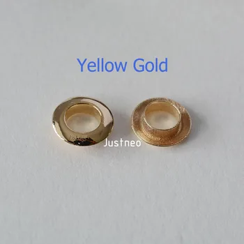 1 bucată AU585 Solid 14k Carate de Aur Ochi Nituri pentru Gaură Mare Margele, bijuterii DIY descoperirile de aur/componente