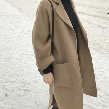Cașmir haina femei toamna și iarna pierde timp mare supradimensionat lung haina casual