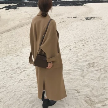 Cașmir haina femei toamna și iarna pierde timp mare supradimensionat lung haina casual