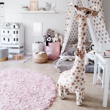 Dimensiune Mare Simulare De Girafe De Pluș Jucarii Moale Și De Pluș Animale Girafa Doarme Papusa Jucărie Pentru Băieți Și Fete Ziua De Nastere Cadou De Jucărie Pentru Copii