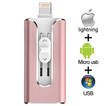 Unitate Flash Usb pendrive Pentru iPhone 6/6s/6Plus/7/7Plus/8/X Usb/Otg/Lightning 3 in 1 Pen Drive Pentru iOS Dispozitive de Stocare Externe