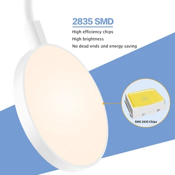 USB Lampă de Studiu 3 Tabel de Culori de Lumină LED Touch Dimmer Lectură Lampe LED Clip de Birou Lumina 5V DeskTop Portabil Fiolă Baterie 18650