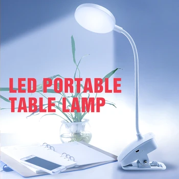 USB Lampă de Studiu 3 Tabel de Culori de Lumină LED Touch Dimmer Lectură Lampe LED Clip de Birou Lumina 5V DeskTop Portabil Fiolă Baterie 18650