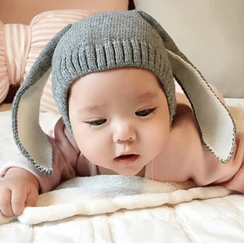 Toamna Iarna Copilul Sugari Copii Tricotate Pălărie De Iepure Adorabil Urechi Lungi Pălărie Beanie Baby Bunny Capac Recuzita Foto