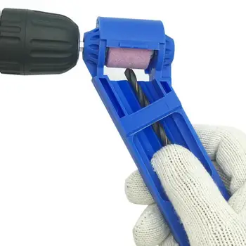 Albastru Portabil Burghiu Ascuțitoare Mașină de Tocat cu Corindon Roz Roata de Rectificat pentru 2-12.5 mm de Fier Drept Shank Twist Drill