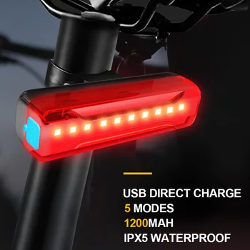 Bicicleta Lampă de Putere Banca 6400mAh Bicicleta Lumină Față Și Spate, Ciclism USB Reîncărcabilă Lanterna LED-uri de Noapte Faruri Impermeabil