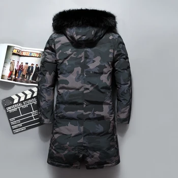 -30 C Rusia Iarna camuflaj de iarna barbati jachete guler de blană haină lungă bărbați Tace & Rechin Lung alb rață jos jacheta barbati 4XL