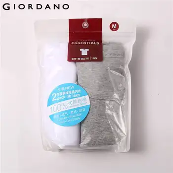 Giordano Men Essentials Solid Maiou de Bază tricou Barbat Maneca Scurta O-Gât Topuri pentru Barbati Camisetas Hombre (2-pack)