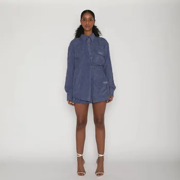 Femei Seturi Bluza cu Maneci Lungi si Fusta Mini Set 2020 Toamna Iarna Costum Sexy Club Feminin Streetwear Două Bucăți Seturi L195