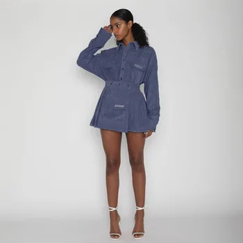Femei Seturi Bluza cu Maneci Lungi si Fusta Mini Set 2020 Toamna Iarna Costum Sexy Club Feminin Streetwear Două Bucăți Seturi L195