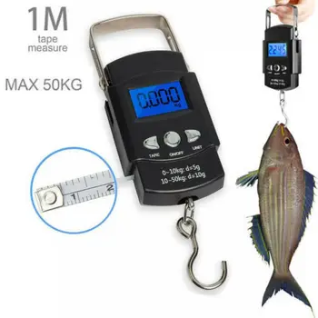 Portabil LCD Electronic cantar Digital de Călătorie Pește Cârlig Cu 1 Metru Măsură de Bandă pentru Bagaje Electronic de uz Casnic, Unelte de Pescuit 2020