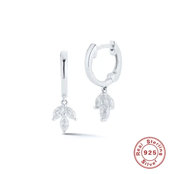 ROXI Lux Trifoi Placat cu Cristale Hoop Cercei pentru Femei Nunta Cercei Cartilajului 925 de Bijuterii de Argint Pendientes