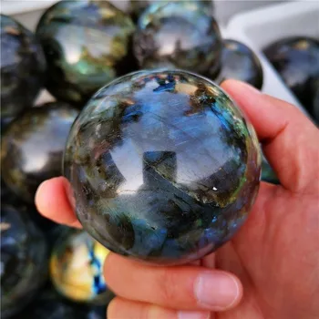 En-gros de înaltă calitate naturale labradorit pietre de cristal alb sfera minge minge de cristal pentru decor