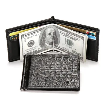 Noua versiunea coreeană a ultra-subțire de aur folder portofel crocodil model sarpe moda mini card pachetului creative portofel