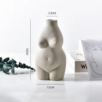 Nordic Acasă Decor Vaza Ceramica Ghiveci Corpul Uman Sculptura Statuie Aranjament De Flori Cutie Depozitare Model Desktop