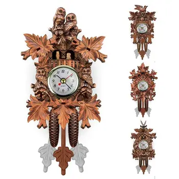 Vintage Decorative Acasă Pasăre Ceas de Perete Agățat de Lemn Ceas cu Cuc Camera de zi Ceas cu Pendul de Artizanat Arta Ceas Pentru Casa Noua (frunte