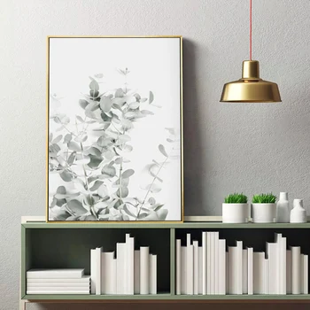 Modular Imagini De Acasă Simplă Frunză Verde Decor Vedere Drăguț, Arta De Perete Moderne Panza Printuri Tablou Pentru Dormitor Poster Fara Rama