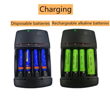 4 mod Ecologic Incarcator cu USB port de intrare pentru LR03 LR6 Baterii de unică folosință și AA Reîncărcabile AAA Baterii alcaline