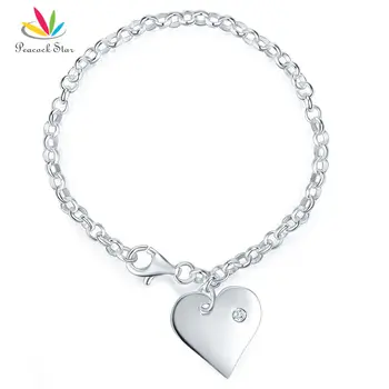 Păun Star Copii Fata de Cadou pentru Copii Bijuterii Solid 925 Sterline de Argint Legăna Inima Brățară CFB8006