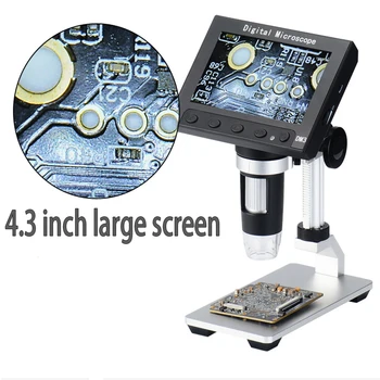 Microscop USB 1000x USB Digital Microscop electronic Portabil cu 8 LED Microscop cu 4.3 inch ecran HD pentru telefonul mobil reparații