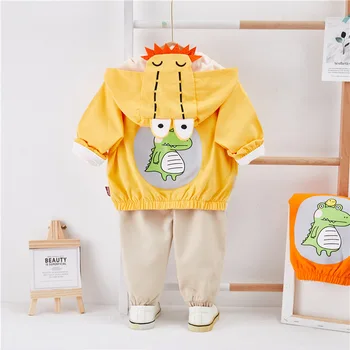 Nouă Primăvară de Toamnă baietel Fete Haine Copii Bumbac Sacou Tricou Pantaloni 3Pcs/seturi Copilul de Moda Costum Copii Treninguri