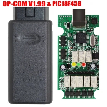OP-COM V1.99 FW OP-COM PIC18F458 Chip pentru Op-el COM V5 Bord OPCOM OBD2 Scanner Diagnosticare-Instrument