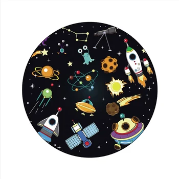 Bubble Sărut Culoare desen Animat Spațiu Planeta Model Rotund Covor Covoare pentru Camere de Copii Gri Modern Decor Acasă Poliester Mat Etaj