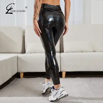 Pu Negru Din Piele De Moda Femei Jambiere Skinny Elastic Rece Leggins Mujer Talie Înaltă Urban Doamnelor Jambiere Toate-Meci De Pantaloni Noi