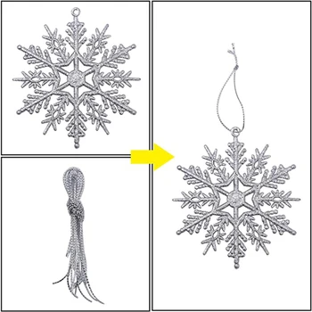 12pcs Fulgi de zăpadă de Crăciun de 10 cm din Plastic cu Sclipici Fulgi de Zăpadă Ornamente de Crăciun Copac Pandantiv Decoratiuni de Craciun pentru Casa 25