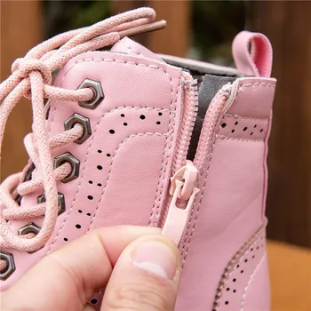 KAMUCC Iarna Cizme Copii Fete Pantofi de Piele de Culoare Solidă de Moda pentru Copii Cizme Glezna Non-alunecare de Cizme Martin Cald Dimensiune 26-36