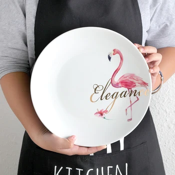 Ceramică Farfurii Flamingo Placa Nordic Veselă De Porțelan Tava Gustare Feluri De Mâncare Restaurant Petrecere De Servire Desert Farfurie Platou