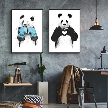SIGUR că VIAȚA Box Amuzant Panda Animal Banksy Panza Printuri Pictura Pepinieră POP-Arta de Perete Poze Poster pentru Camera pentru Copii Decor Acasă