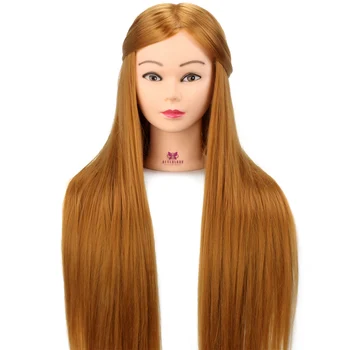 Păr lung și Blond Cap de Manechin Cu banda de Cauciuc Clipuri Set Pentru Coafuri Femei 30
