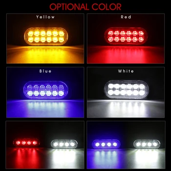 12 LED-uri Auto Camion Strobe Lumini de Poliție de Avertizare LED-uri Intermitente de Urgență Grila Stopuri LED Lampa Stroboscop Rosu Alb Albastru auriu