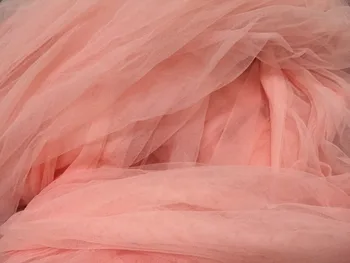 Nylon super moale cu ochiuri fine tul gaură mică net pură , 165 cm lățime 9meter/ lot piersic roz pentru rochia de mireasa , costume, costum