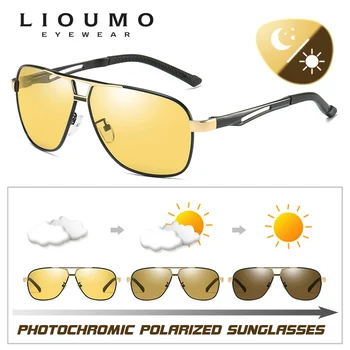 Moda HD Fotocromatică Pilot Bărbați ochelari de Soare Polarizat Zi de Conducere de Noapte Ochelari Femei Cameleon Anti-Orbire gafas de sol hombre