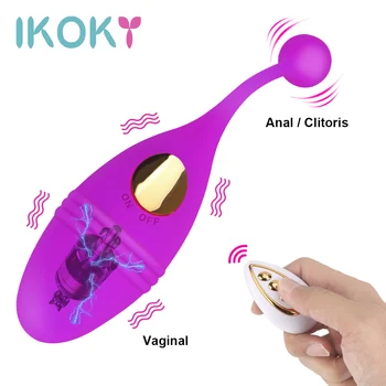 IKOKY Vaginale Strângeți Exercitiu de 10 Viteza Wireless de la Distanță Vibratoare Jucarii Sexuale pentru Femei pentru Orgasm Stimularea Portabil Dildo Vibrator