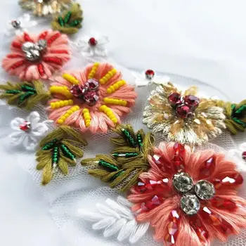 Moda broderie cu margele dantelă de Designer personalizate pălărie ornament personalizat de flori pânză DIY accesorii de îmbrăcăminte