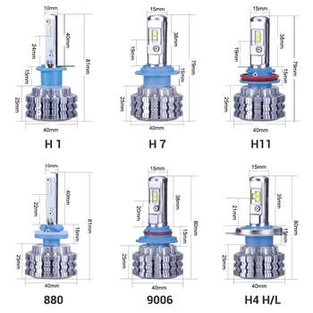 TC-X LED Lumini Auto H4 Timp/Distanță Aproape H7 faza Scurtă H11 ptf Lumina 9006/HB4 H1 faza lungă Faruri Masina auto Înlocuirea Lămpii