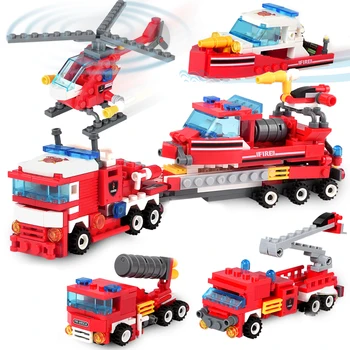 697+buc City fire Serie de Blocuri City Pompier Cifre Blocuri DIY Cărămizi de Construcție Jucarii Pentru Copii Cadouri
