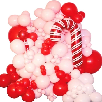 Balon arc ghirlanda kit roșu roz confetti, baloane și trestie de zahăr, baloane petrecere de Craciun decor de Anul Nou copil de dus de ziua me