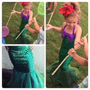 Copil drăguț Copil Ariel Little Mermaid Rochie de Fată Printesa Rochie de Petrecere Cosplay Costum de Haine Copii Haine 3-12Y