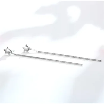 ModaOne Vânzare Fierbinte 925 Sterling Silver Star Ciucure Lung Cercei Pentru Femei Ureche Linie pendientes oorbellen