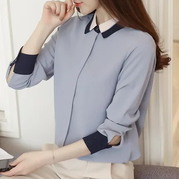 Primăvara Nou Șifon Tricou Femei Topuri cu Maneci Lungi Casual, Office Camasa Alba coreeană de Moda Harajuku Haine Femei Haine 888H