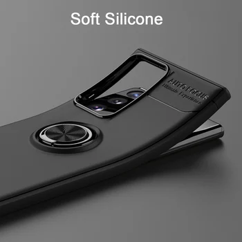 KEYSION Caz rezistent la Socuri Pentru Samsung Nota 20 20 Ultra Moale de Silicon, Metal Magnetic inelar, Telefon capacul din spate pentru Galaxy Nota 20