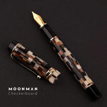 Noi Moonman M600 Celuloid tip Tablă de șah Stilou Germania Schmidt Bine Peniță 0,5 mm mod Excelent Birou de Scris, Cadou Stilou