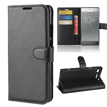 Portofel Capacul Cartelei de Cazuri de Telefon pentru Sony Xperia XZ1 Coajă de Protecție din Piele de Caz pentru Sony Xperia XZ1 Compact