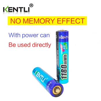 KENTLI 4buc nici un efect de memorie de 1.5 v 1180mWh AAA litiu baterii reîncărcabile li-ion baterie