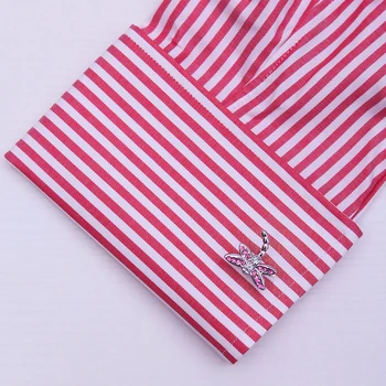 KFLK Bijuterii cămașă buton pentru femei de Brand Cristal Roz Libelula animal Manșetă link-ul de Lux Butonul de Înaltă Calitate oaspeții