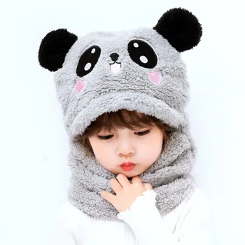 Fetita Pălării Toamna Iarna Twitter dintr-O bucata Căști Băieți Drăguț Panda Îngroșat Copii Pălării de Pluș Ureche de Bumbac Capace Accesorii